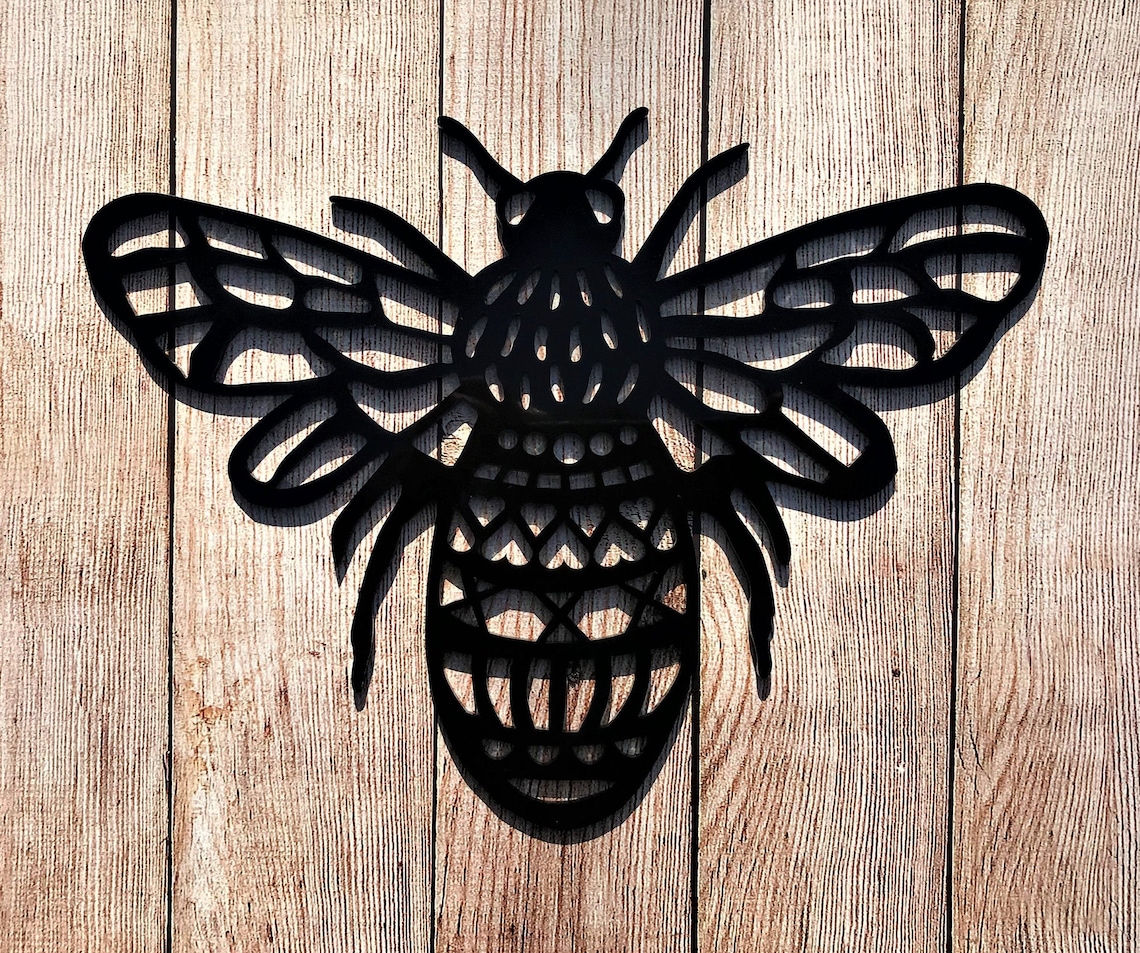 Bee Garden Wall Art Acrylic Bees Outdoor Garden Decoration Bee Etsy
