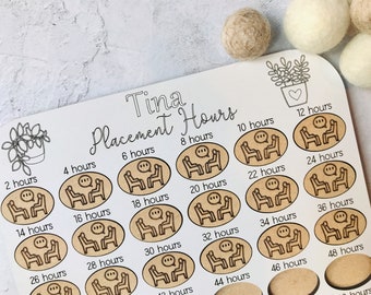 Personalised Counselling Hours Tracker Board: Student Therapist Gift, 100 hours