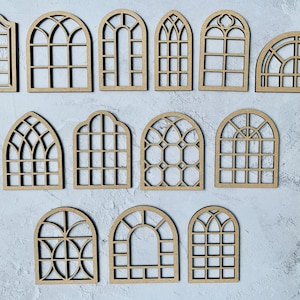 Gothic Arch Window: Miniature MDF Dollhouse Accessory