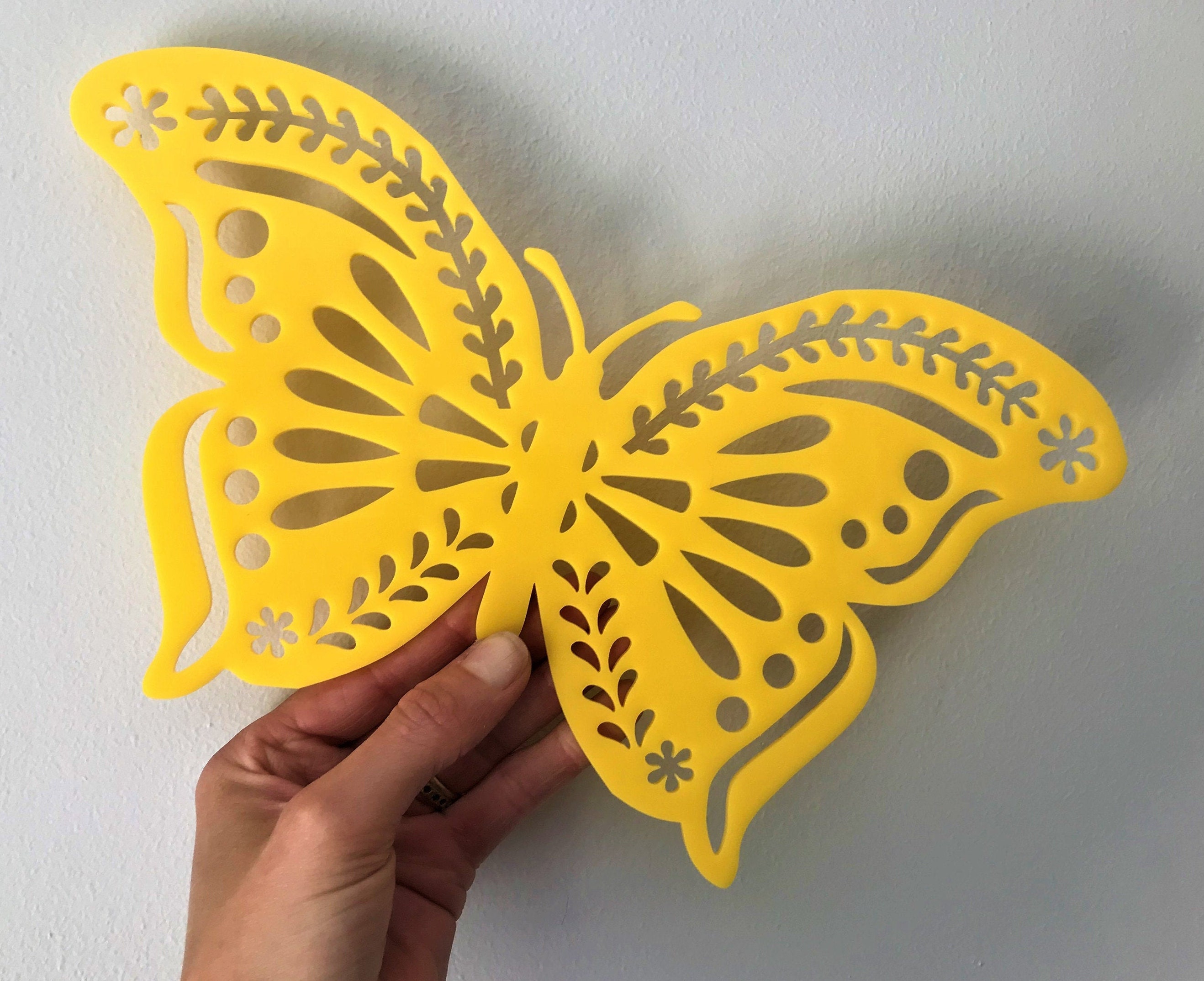 Schmetterling Garten Wand Kunst Acryl Schmetterlinge Outdoor Etsy