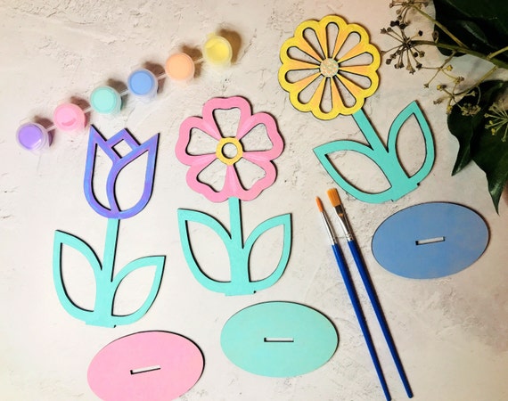 Wood Flowers Paint Kit