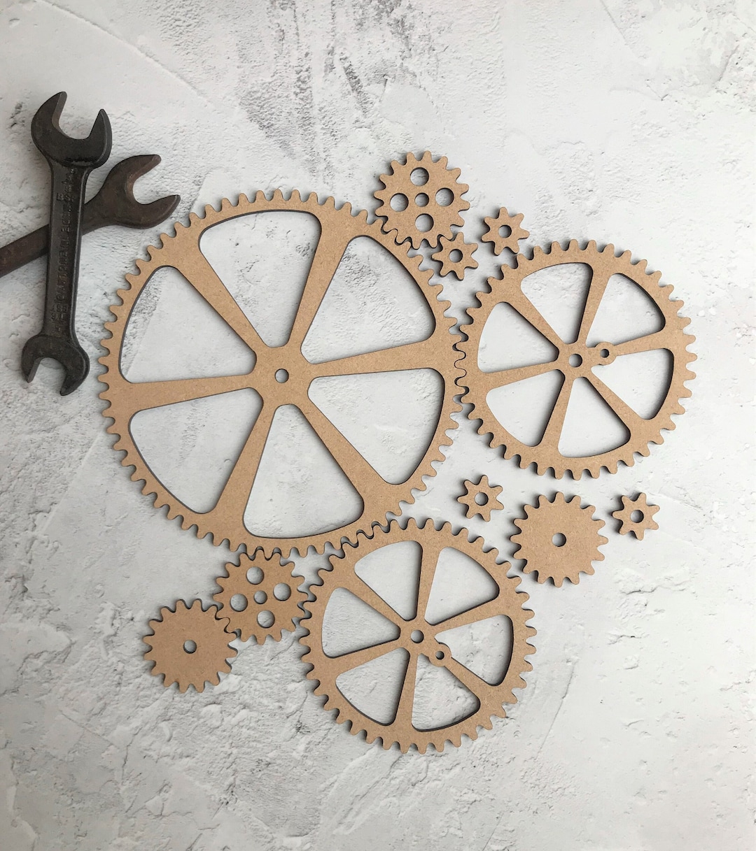 Holz Steampunk Drehräder Zahnräder Industrial Dekoration Zahnräder Zahnrad  Uhr Räder Netz Zahnräder Steampunk Wohndekor Zahnräder Wandkunst - .de