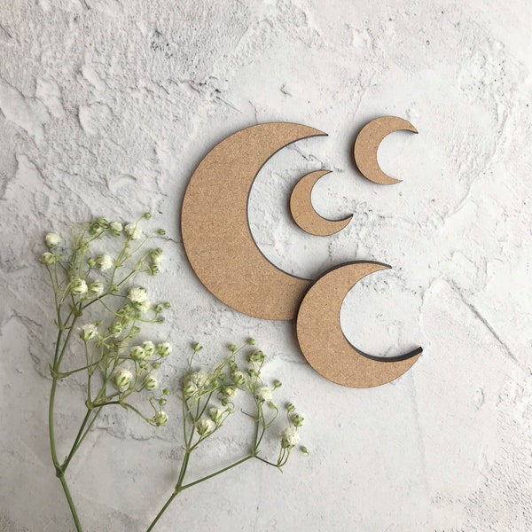 Crescent Moon Shapes Craft Jewellery Embellishments Celestial Decoration Moon Phases Wall Art Solar System Space Bedroom Décor Card Making