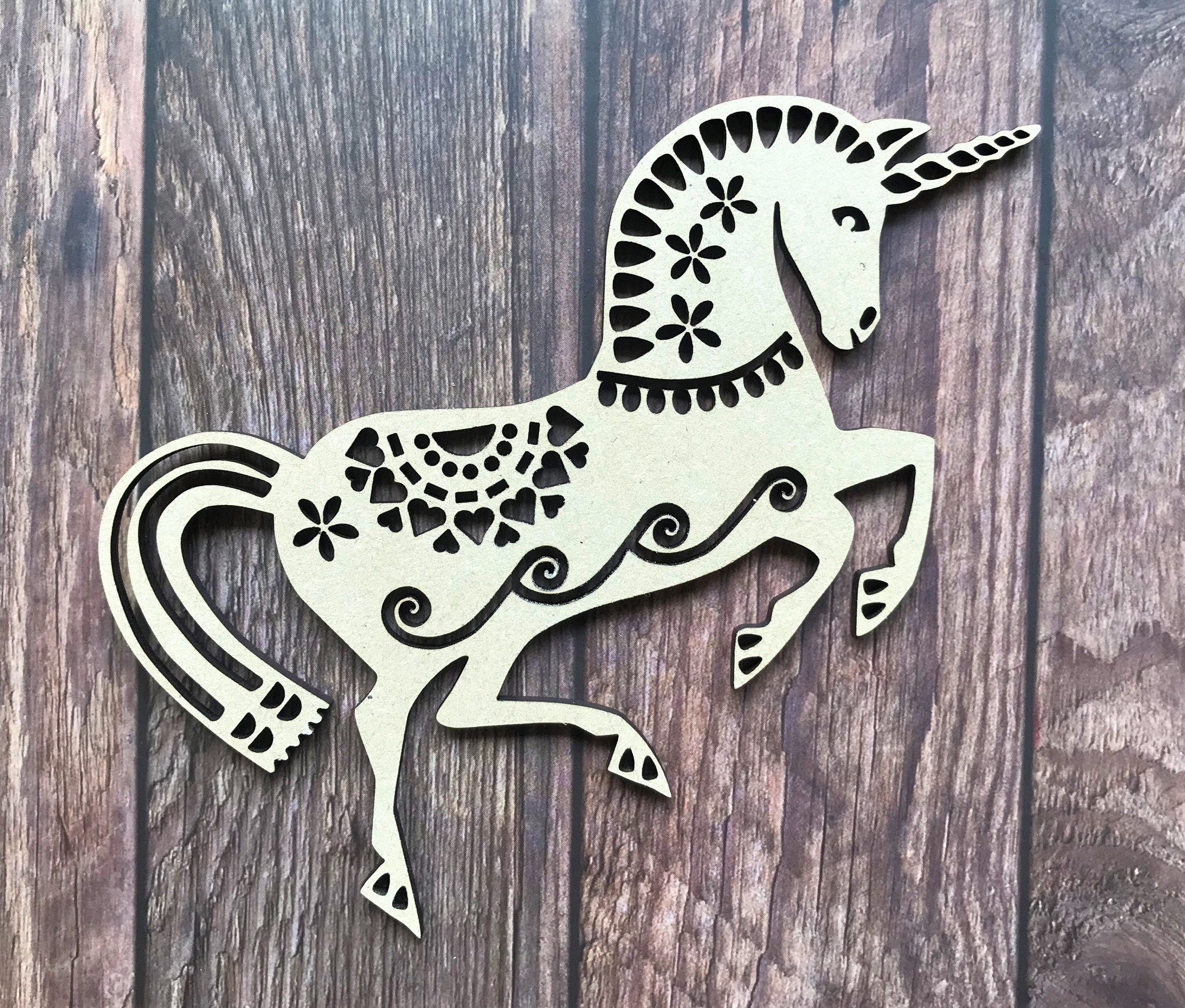 Unicorn Wall Art Wooden Unicorn Picture Unicorn Print Wooden Etsy