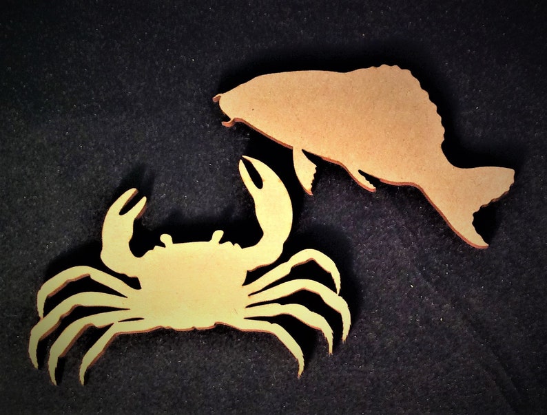 Sea Creatures Wooden Craft Shapes Under the Sea Decoration Sea Ocean Theme Embellishments Art Starfish Seahorse Jellyfish Whale Crab Fish...