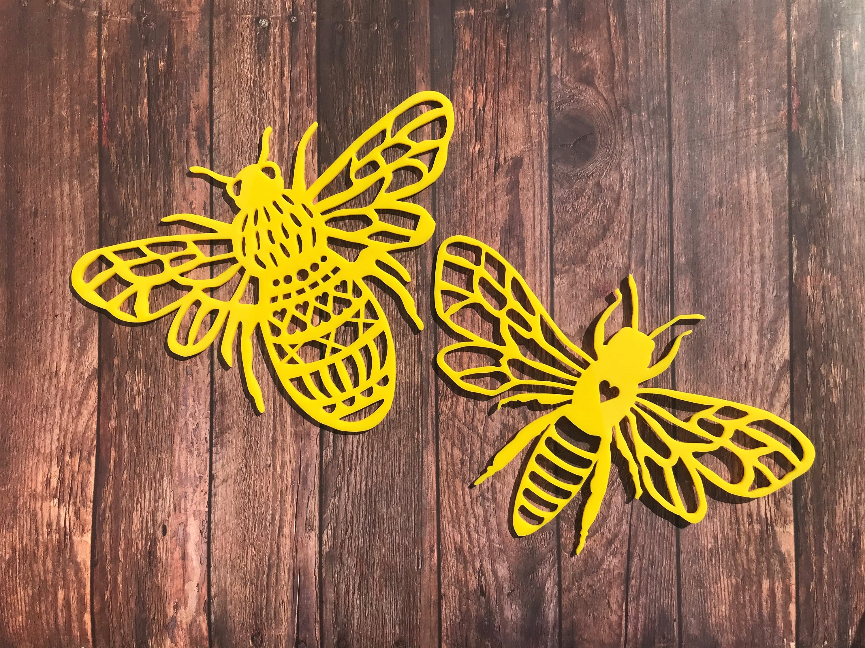Bee Garden Wall Art Acrylic Bees Outdoor Garden Decoration Bee Etsy