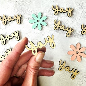 Yay Wooden Word Confetti, Table Scatter, Eco Party Accessories, Wedding Celebration, Birthday Table Decor, Event Supplies