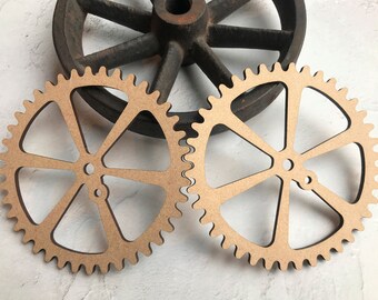 木製スチームパンクギア：インダストリアルウォールアート、回転する