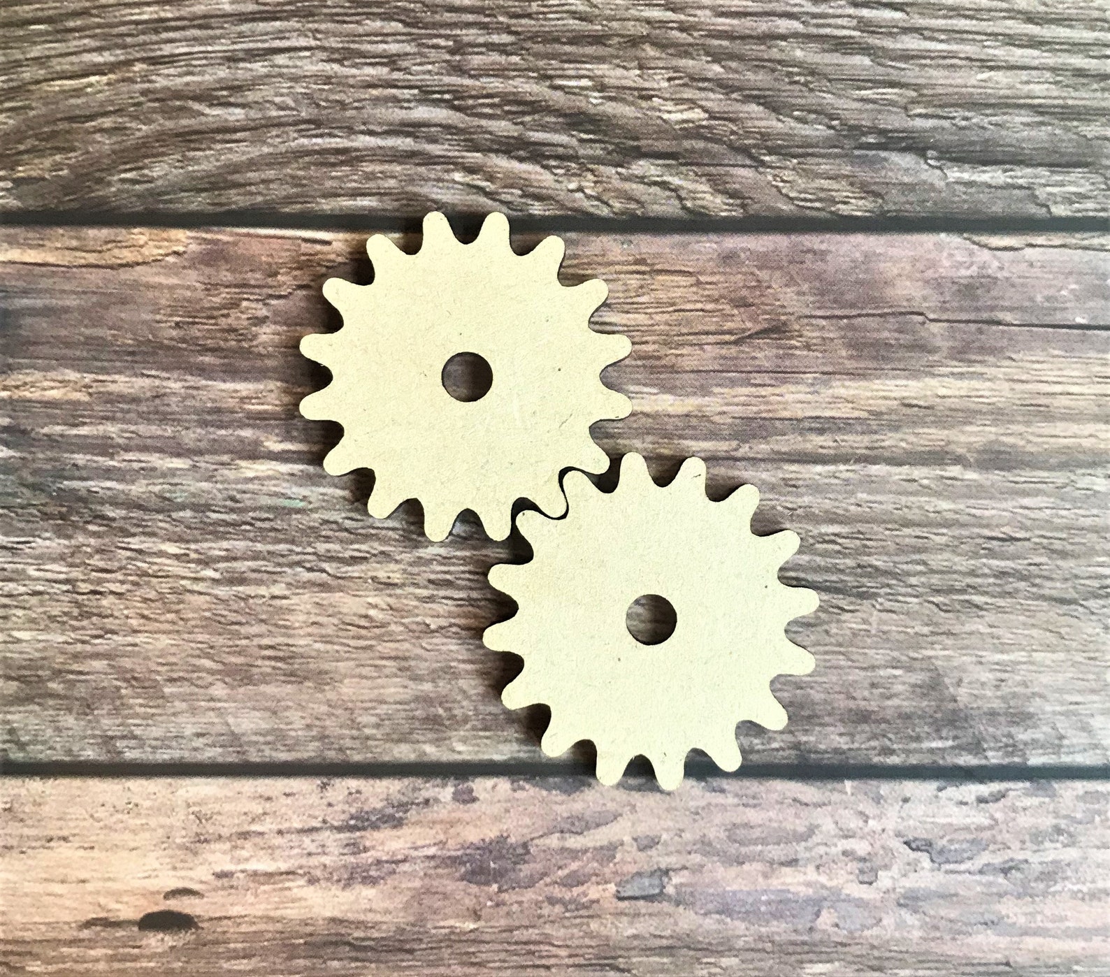 15-teiliges Holz Zahnräder Set - Naturbelassen Für DIY Projekte