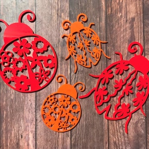 Ladybug Garden Sign: Acrylic Ladybird Wall Art, Patio Decoration