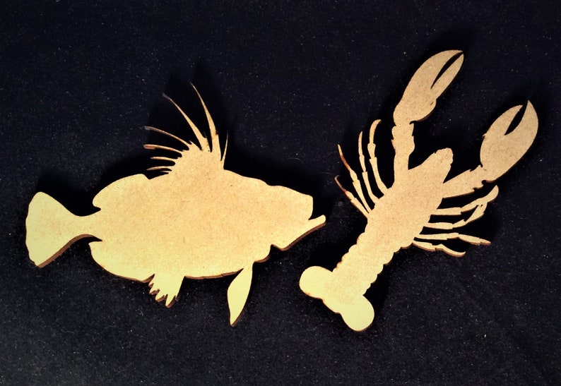 Sea Creatures Wooden Craft Shapes Under the Sea Decoration Sea Ocean Theme Embellishments Art Starfish Seahorse Jellyfish Whale Crab Fish...