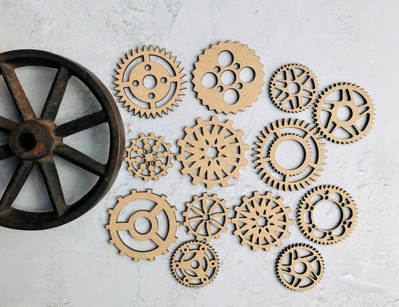 Buy Wooden Steampunk Rotating Gears Cogs Industrial Decoration Cog Wheels  Gear Clock Wheels Meshing Gears Steampunk Home Décor Gears Wall Art Online  in India 