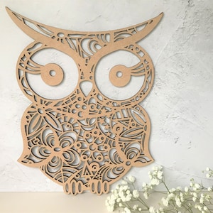 Owl Wall Art Wooden Plaque Picture Home Wall Décor Wood Owl Lover Wooden Wall Décor Nursery Décor Wooden Plaque Barn Owl Print