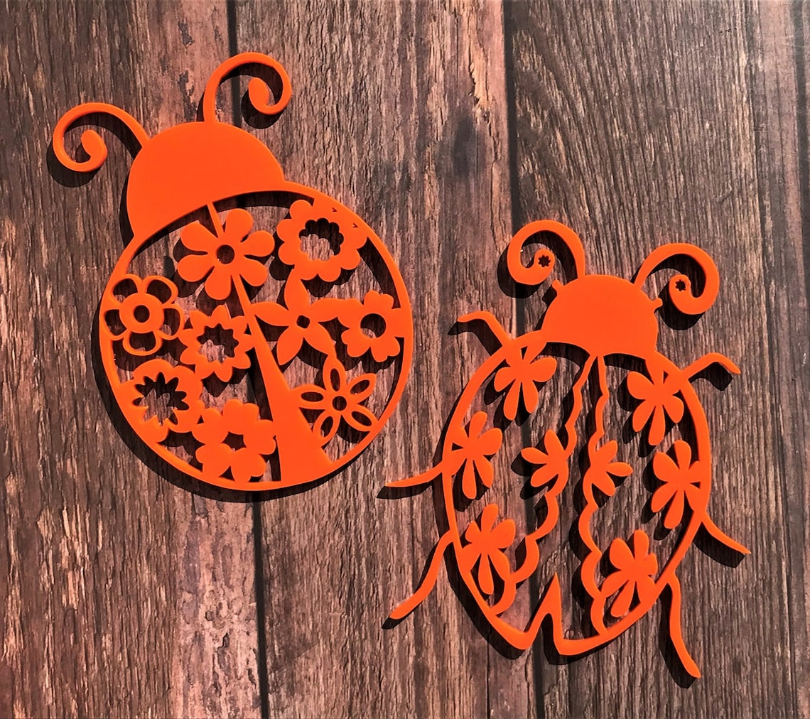 Ladybug Garden Wall Fence Art Acrylic Ladybirds Outdoor Garden | Etsy