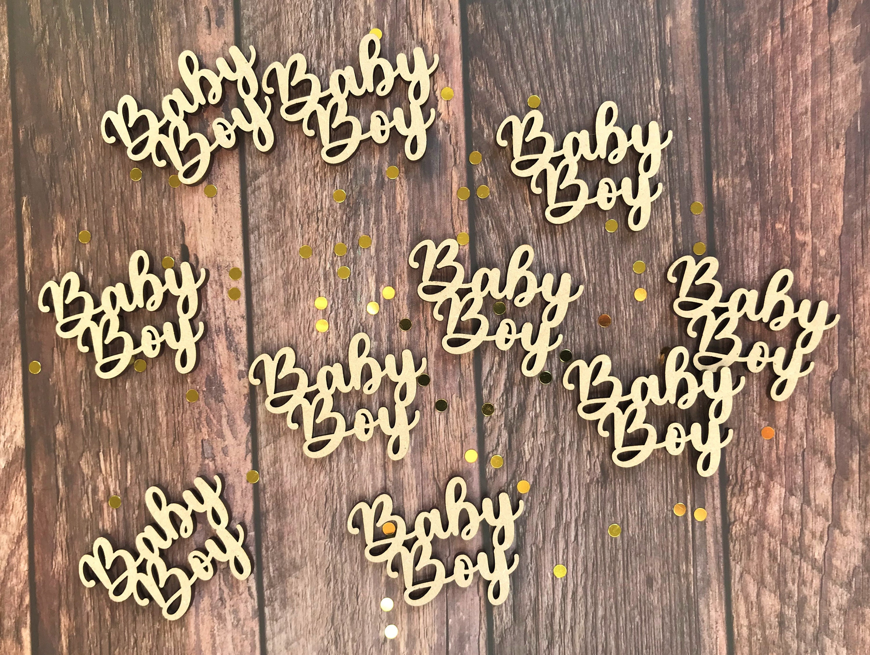 Baby Shower Confetti Baby Shower Decor Wooden Confetti Boy Etsy
