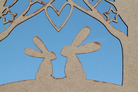 Word /& Banner OWL KIT 5 PACK MDF Wooden Family Tree Set with Hearts