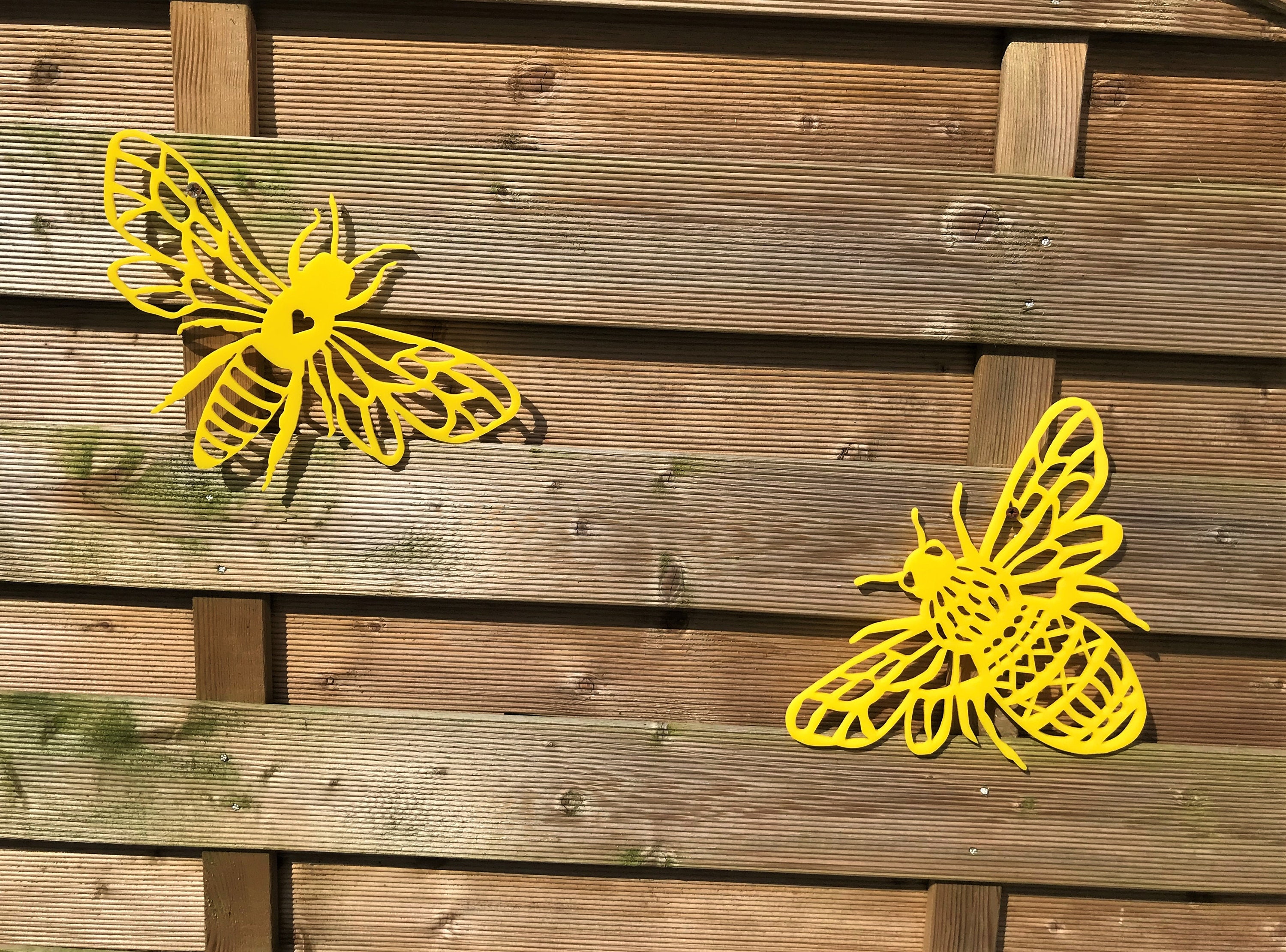 Bee Garden Wall Art Acrylic Bees Outdoor Garden Decoration Bee Etsy