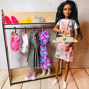 Dolls Clothes Rail, Dolls House Furniture, Mini Wardrobe, Miniature ...
