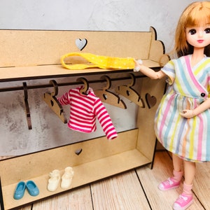 Dolls Clothes Rail, Dolls House Furniture, Mini Wardrobe, Miniature ...