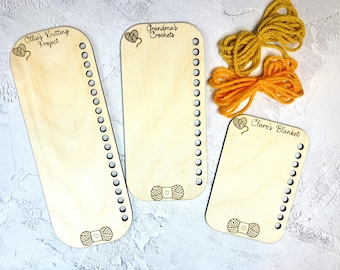 Personalized Yarn Shade Card: Birch Wool Organizer, Knitting Project Planner