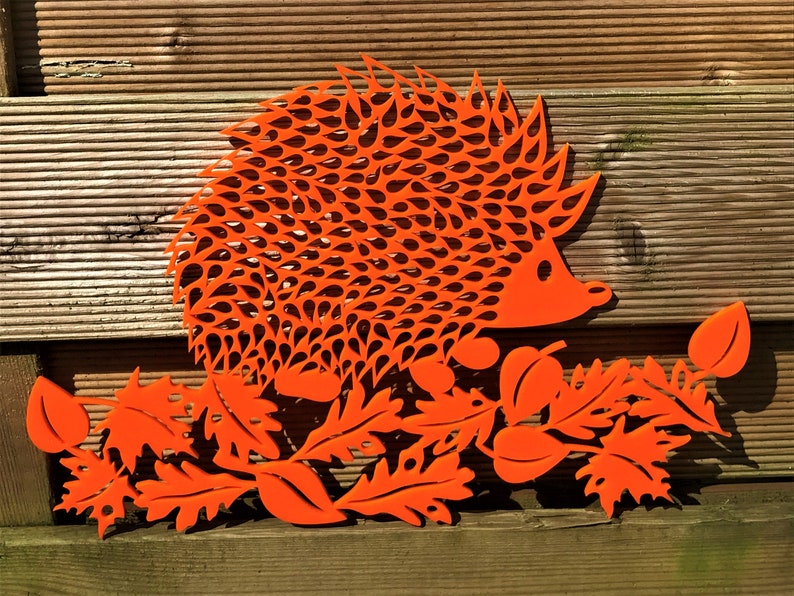 Hedgehog Garden Wall Art Acrylic Outdoor Decoration Wall Art Etsy UK