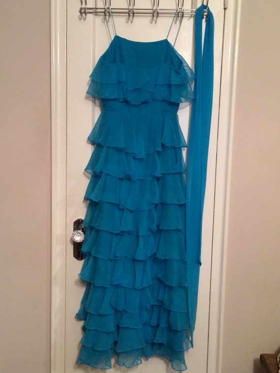 BLUE CHIFFON DRESS