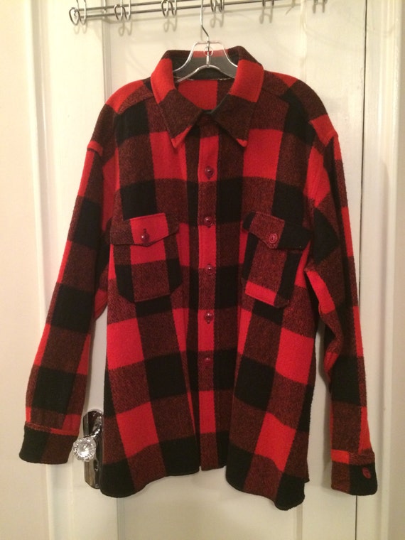 Vintage Wool Plaid Shirt Jacket