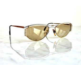 TIFFANY Vintage Sunglasses Platinum 23k Gold Plated T616 Gold