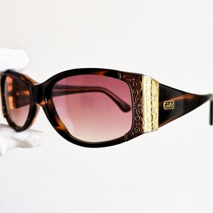 Vintage sunglasses rare wrap rectangular Square carved gold GIANMARCO VENTURI oval mask Migos Rihanna Lady Gaga GMV frame oversize new lens