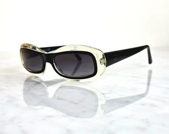 YVES SAINT LAURENT Vintage Ysl Sunglasses Oval Black Clear Small