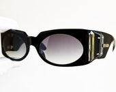 FERRE vintage sunglasses rare oval Black gold GIANFRANCO supreme wrap wraparound GFF329 S oversize odd thick frame Migos Kylie Jenner 90s
