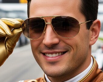 Occhiali da sole vintage aviator PORSCHE DESIGN color oro marrone di Carrera 5651, montatura 40 59, anni '80