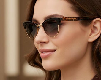 Óculos de sol vintage PERSOL RATTI, dourados, estilo gatinho, armação pequena Meflecto, tartaruga marrom, browline inglês, anos 50.