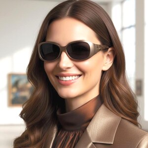 FENDI Vintage Sunglasses FF Monogram Pattern Golden Oval FS407