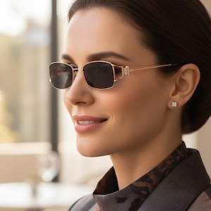 Occhiali da sole vintage FENDI rosa e bianchi con monogramma e strass, modello F848R, montatura rettangolare color oro rosa, anni 2000.