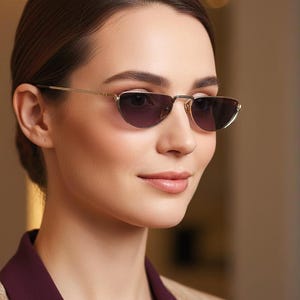 GUCCI vintage sunglasses oval triangle gold brown stripes GG2203 small reading glasses 90s frame