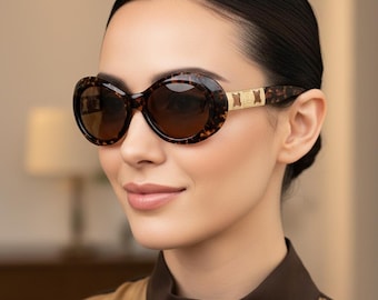 LAURA BIAGIOTTI Vintage Sunglasses Gold Oversize Tortoise  display picture 1