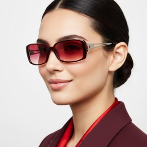 BVLGARI vintage sunglasses oval wrap squared small silver RAM2525AC frame pink lens 90s