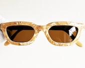 MOSCHINO by PERSOL vintage Sunglasses rare oval cateye squared rectangular small tiny love frame heart supreme gold iridescent Rihanna 90s