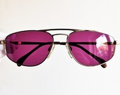 JAGUAR vintage aviator sunglasses rare titanium pure oval square Gold filled plated 3497 silver Migos Rihanna frame new purple lens NOS 90s