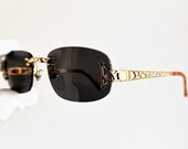 DIOR vintage sunglasses rare gold oval rectangular rimless Christian 2944 square Migos 2Chainz Rihanna Kylie Jenner Pop Smoke frame 90s y2k