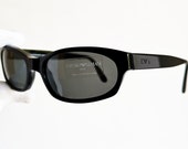 ARMANI vintage sunglasses rare oval black made in Italy rectangular emporio giorgio Rihanna Migos small tiny 563-s frame supreme 90s new NOS