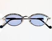 JEAN PAUL GAULTIER vintage Sunglasses Jpg oval small silver purple lilac lens 56-0003 tiny frame made in Japan Rihanna Lady Gaga New Nos 90s