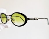 VERSACE vintage sunglasses rare oval silver black medusa Gianni X13 small tiny steampunk frame new green lenses Tupac Migos 2Chainz NOS 90s