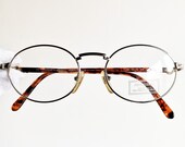 FENDI vintage Eyewear rare eyeglasses oval gold FENDISSIME tortoise brown small frame ring arm clear lens F048 Migos 2Chainz Rihanna New NOS