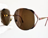 DIOR vintage Sunglasses rare mask square round French style oversize gold red rimless oval 2387 frame Rihanna Lady Gaga Kylie Jenner 80s 70s