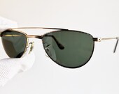 RAY BAN Bausch Lomb Sunglasses vintage rare made in Usa BL oval small aviator engraved gold Rayban classic collection w1758 frame new Nos
