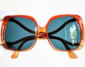 DIANE VON FURSTENBERG vintage sunglasses rare red square oversize made in France frame Egon Rihanna Lady Gaga Kylie Jenner new blue lens 70s