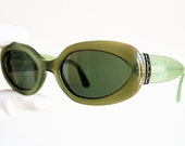 MOSCHINO vintage Sunglasses rare oval green M3526-S Love heart Rihanna Lady Gaga Madonna Kylie Jenner Migos frame wrap silver cateye 90s y2k