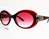 VALENTINO vintage sunglasses rare oval mask red clout goggles Kurt Cobain 5037 S Chiara Ferragni supreme 90s hype frame new pink lens - VLTN
